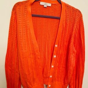 Ann Taylor Loft Orange Cardigan